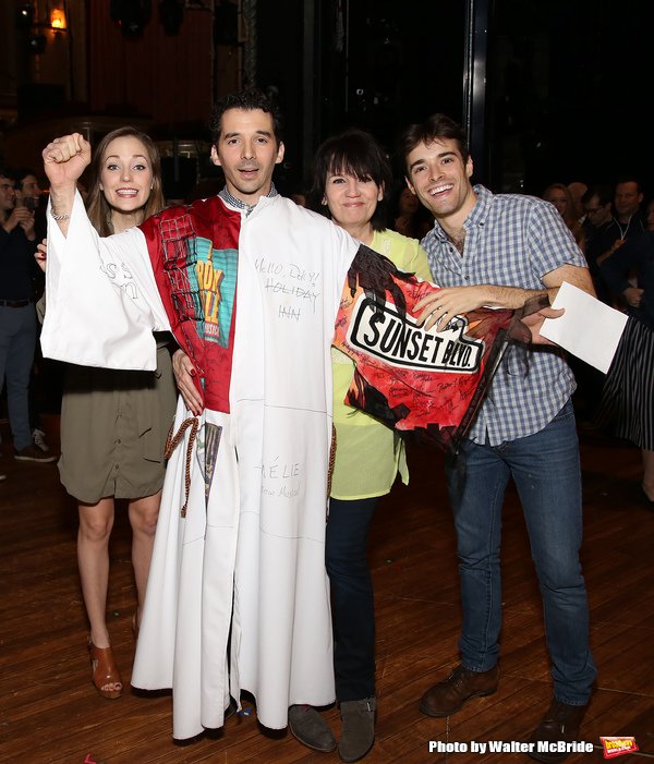 Kevin Worley poses with Bandstand stars Laura Osnes, Beth Leavel and Corey Cott.