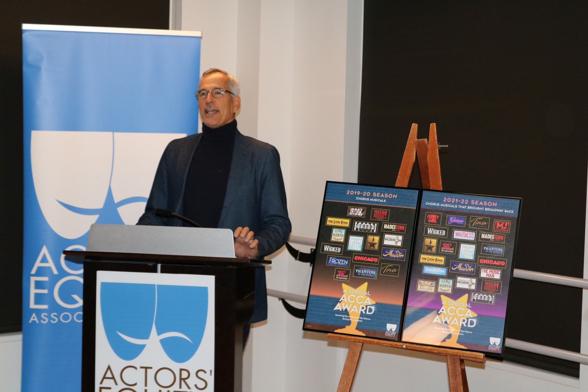 Director and choreographer Jerry Mitchell speaking at the ceremony